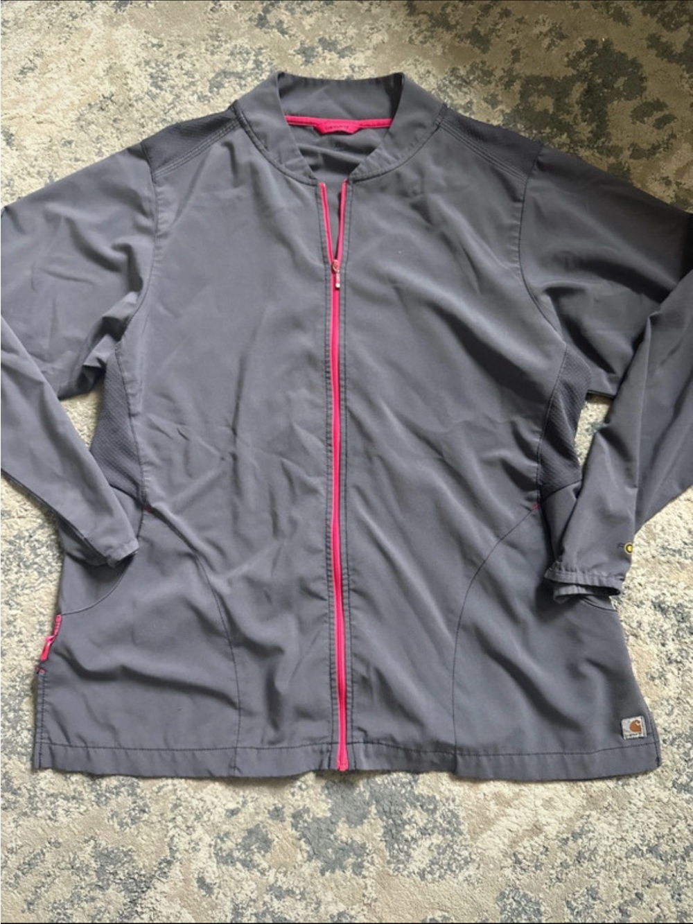 Carhartt scrub jacket Women’s Gray Jacket with Pink Trim